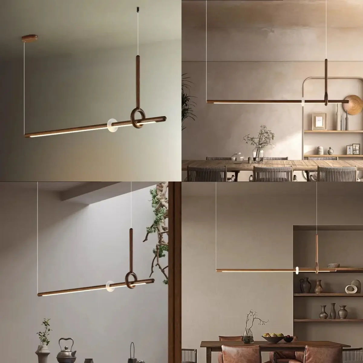 Pendelleuchte LED Holz und Acryl Design