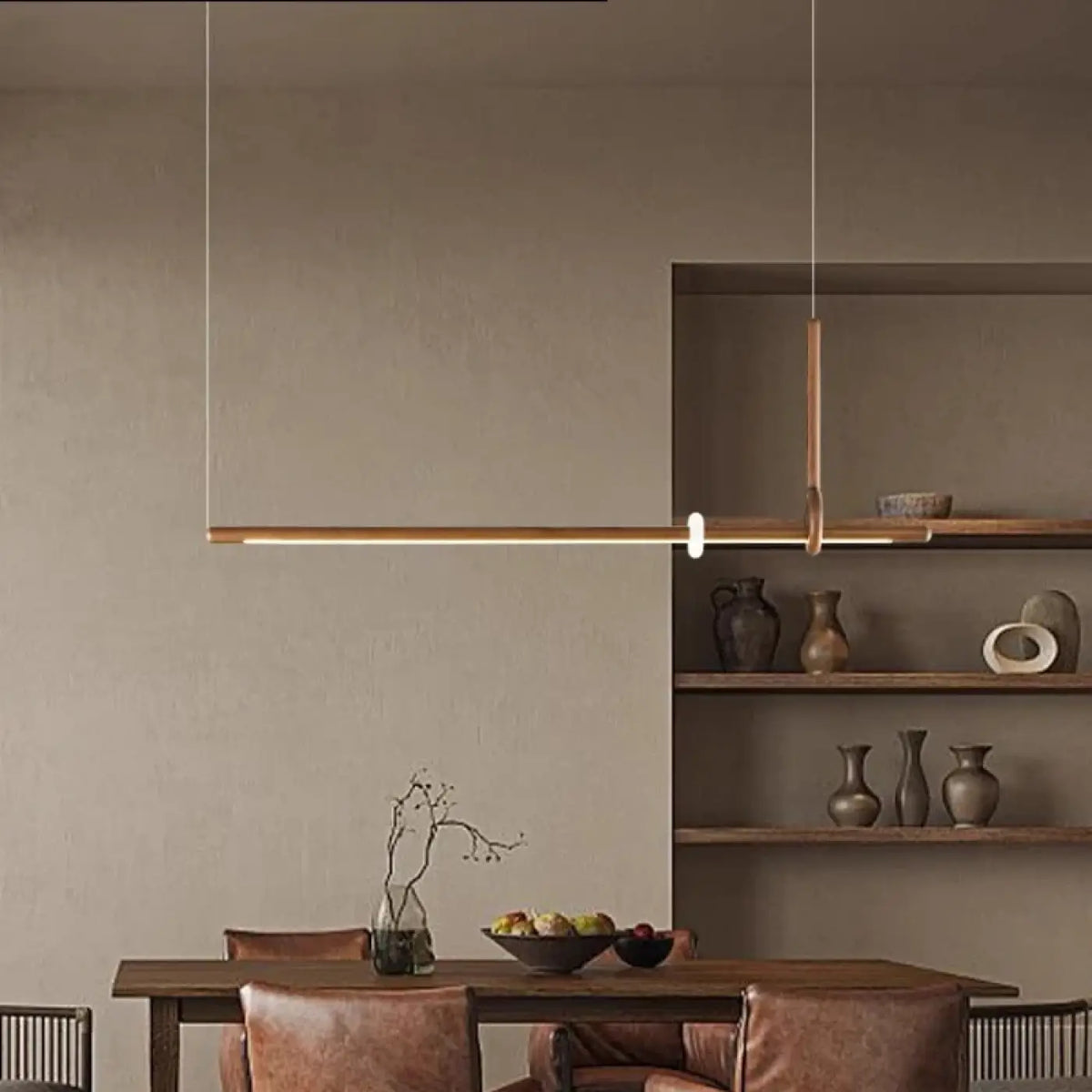 Pendelleuchte LED Holz und Acryl Design