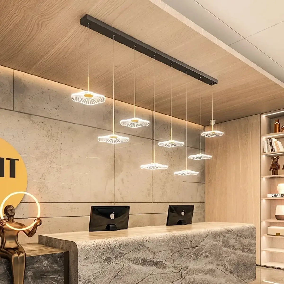 Pendelleuchte LED aus Glas für Wohnzimmer