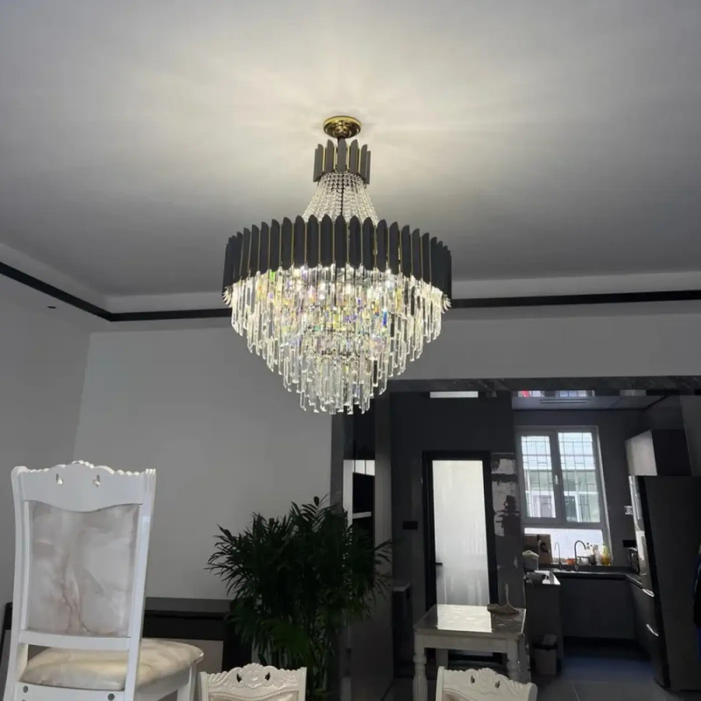 Pendelleuchte Kristall Facettiert Hochglanz für Wohnzimmer