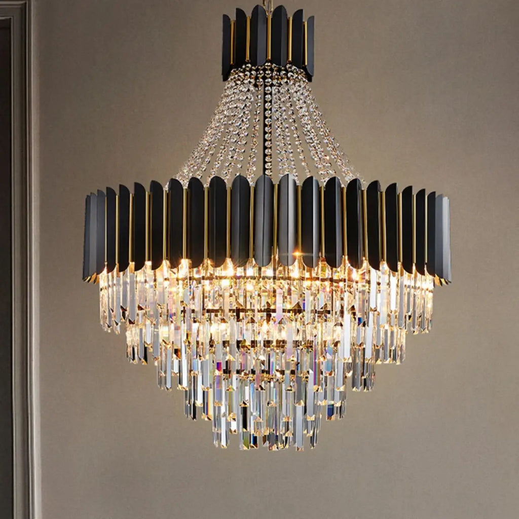 Pendelleuchte Kristall Facettiert Hochglanz für Wohnzimmer