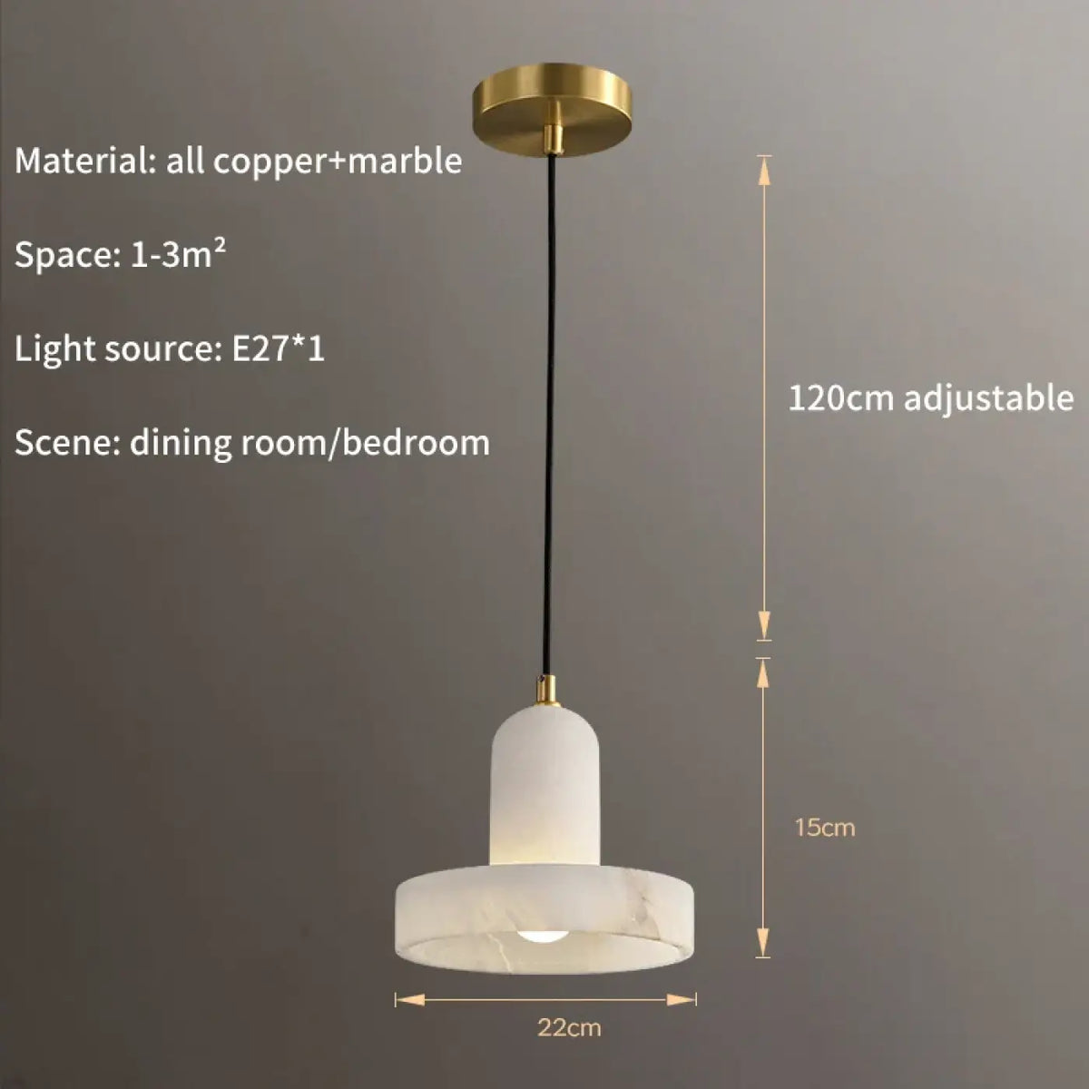 Pendelleuchte Marmor und Gold Modern