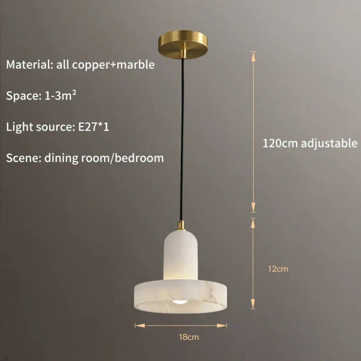 Pendelleuchte Marmor und Gold Modern