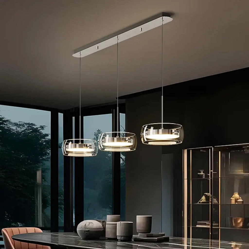 Pendelleuchte aus Rauchglas für Esszimmer