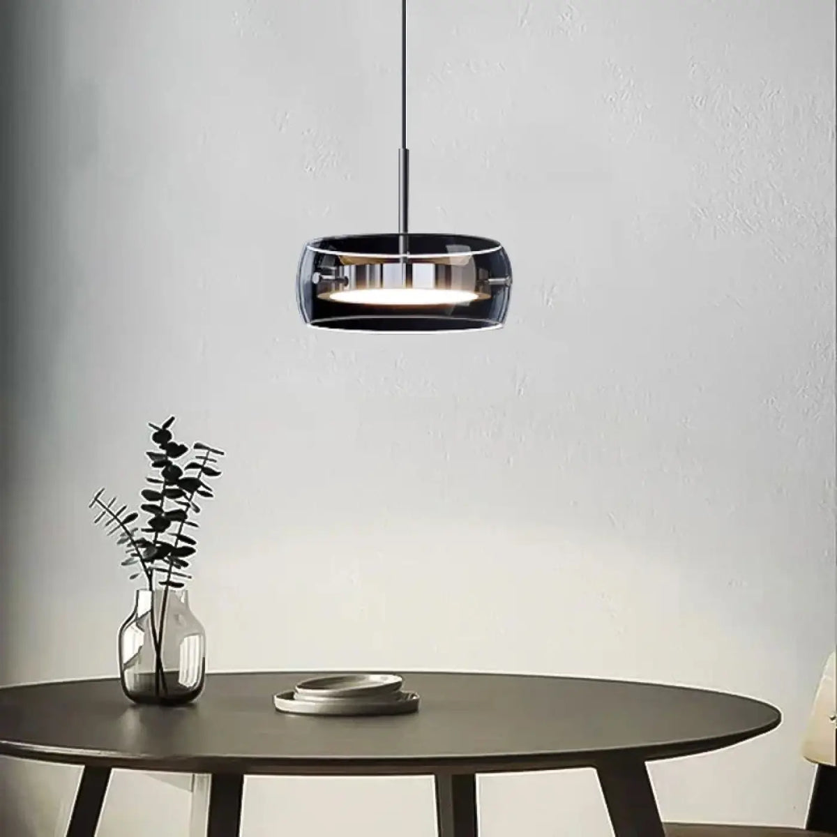 Pendelleuchte aus Rauchglas für Esszimmer