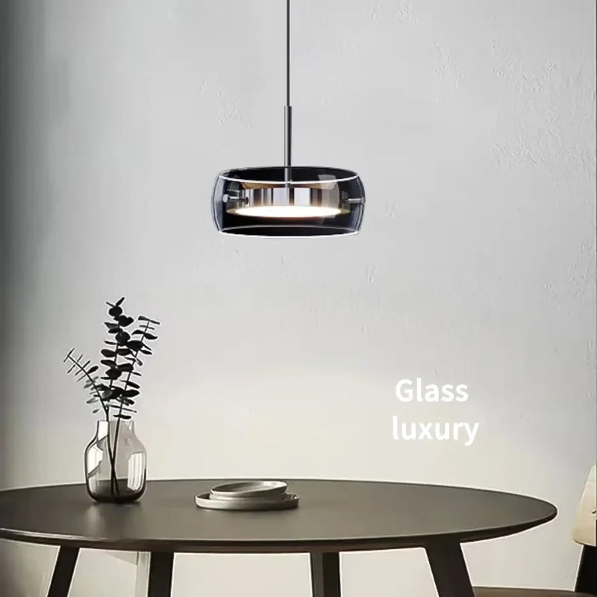 Pendelleuchte aus Rauchglas für Esszimmer