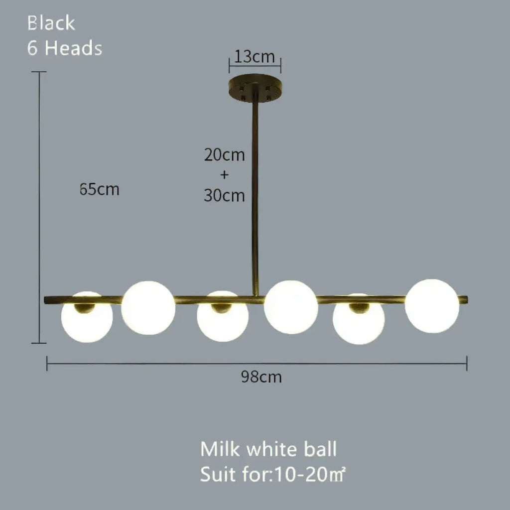 Pendelleuchte Minimalistisch Schwarz aus Opalglas
