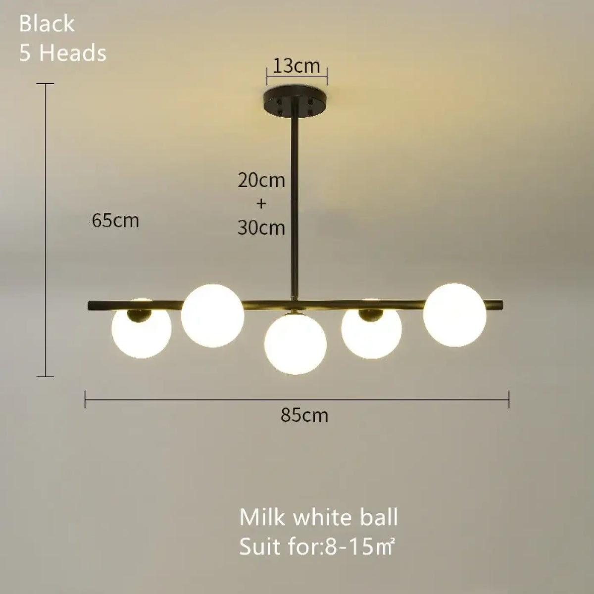 Pendelleuchte Minimalistisch Schwarz aus Opalglas