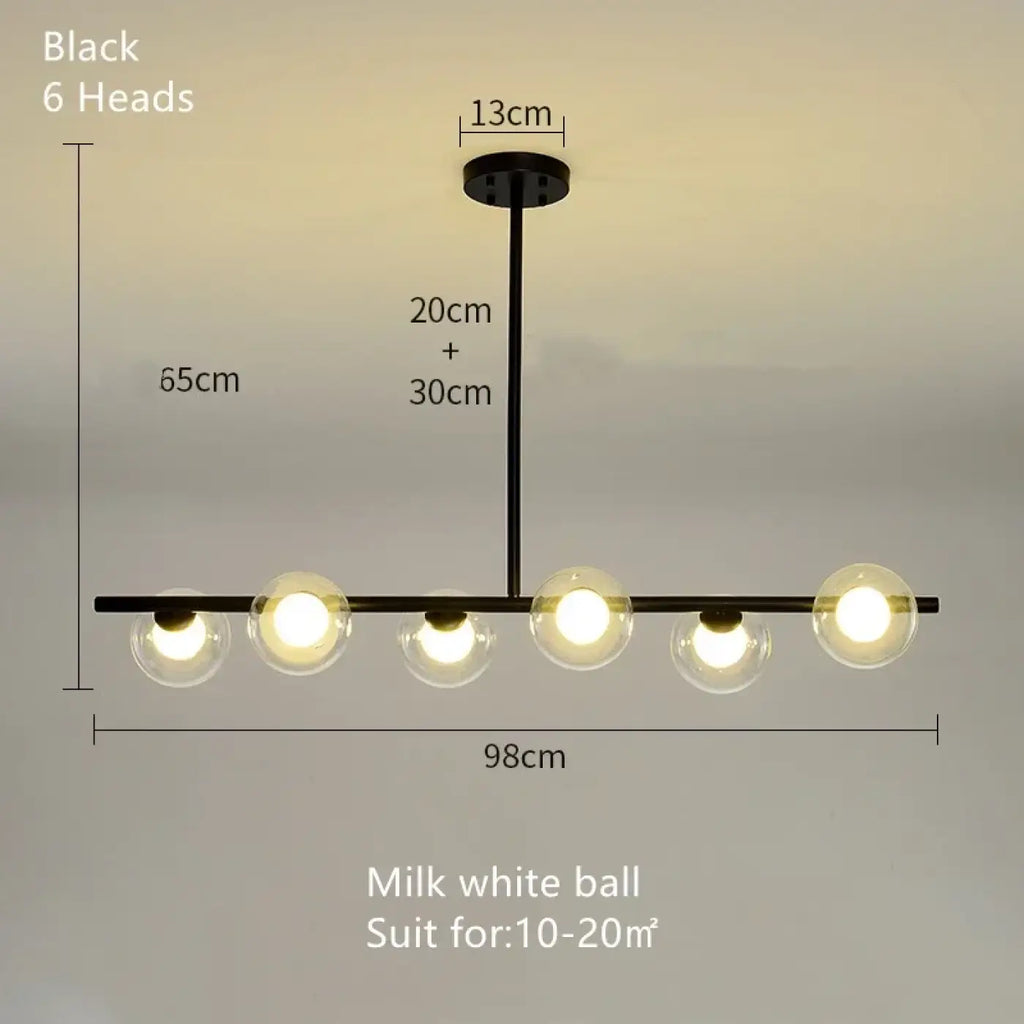 Pendelleuchte Minimalistisch Schwarz aus Opalglas