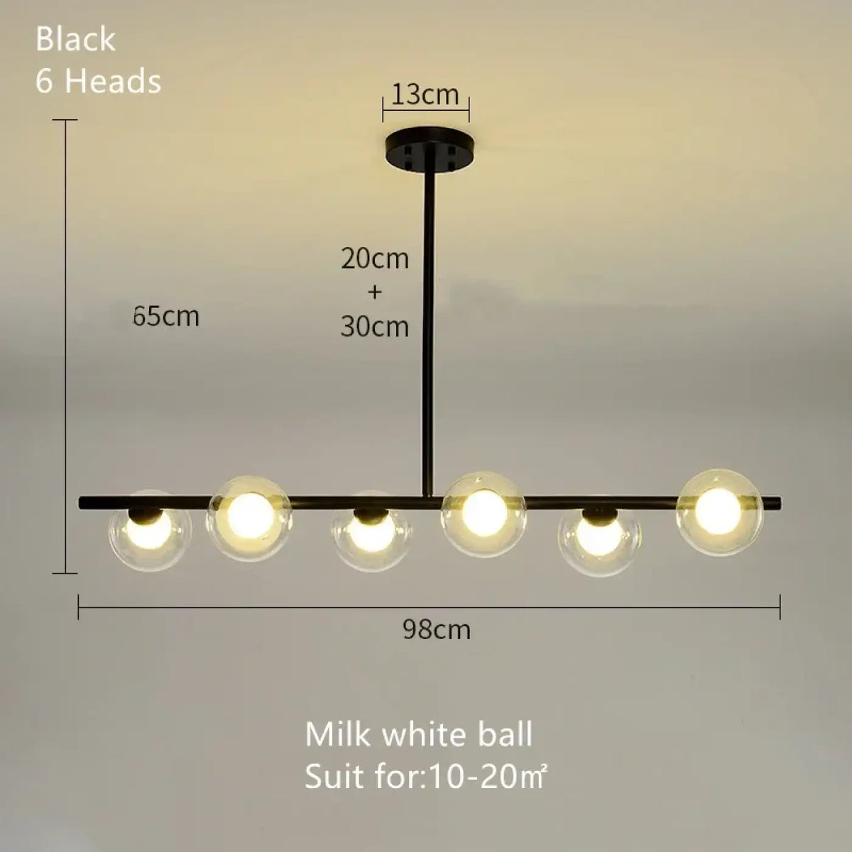 Pendelleuchte Minimalistisch Schwarz aus Opalglas