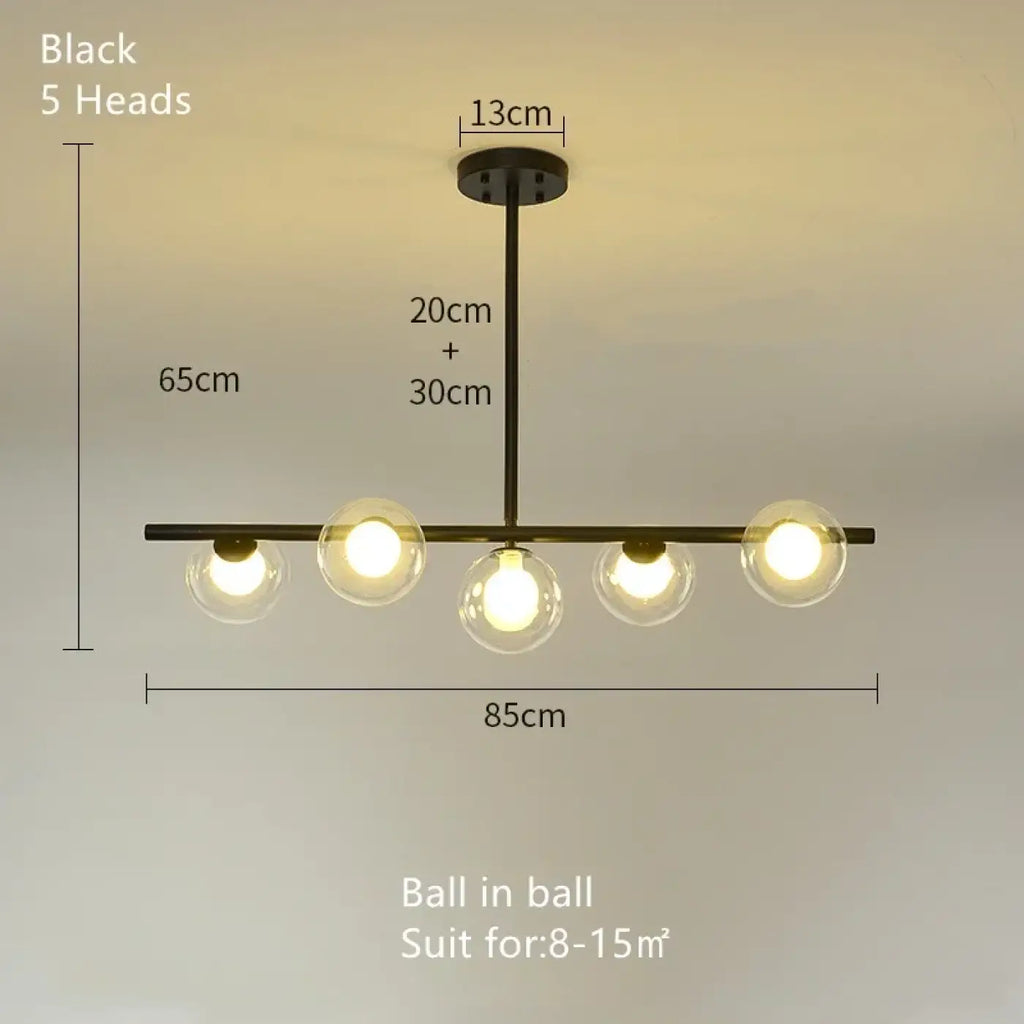 Pendelleuchte Minimalistisch Schwarz aus Opalglas