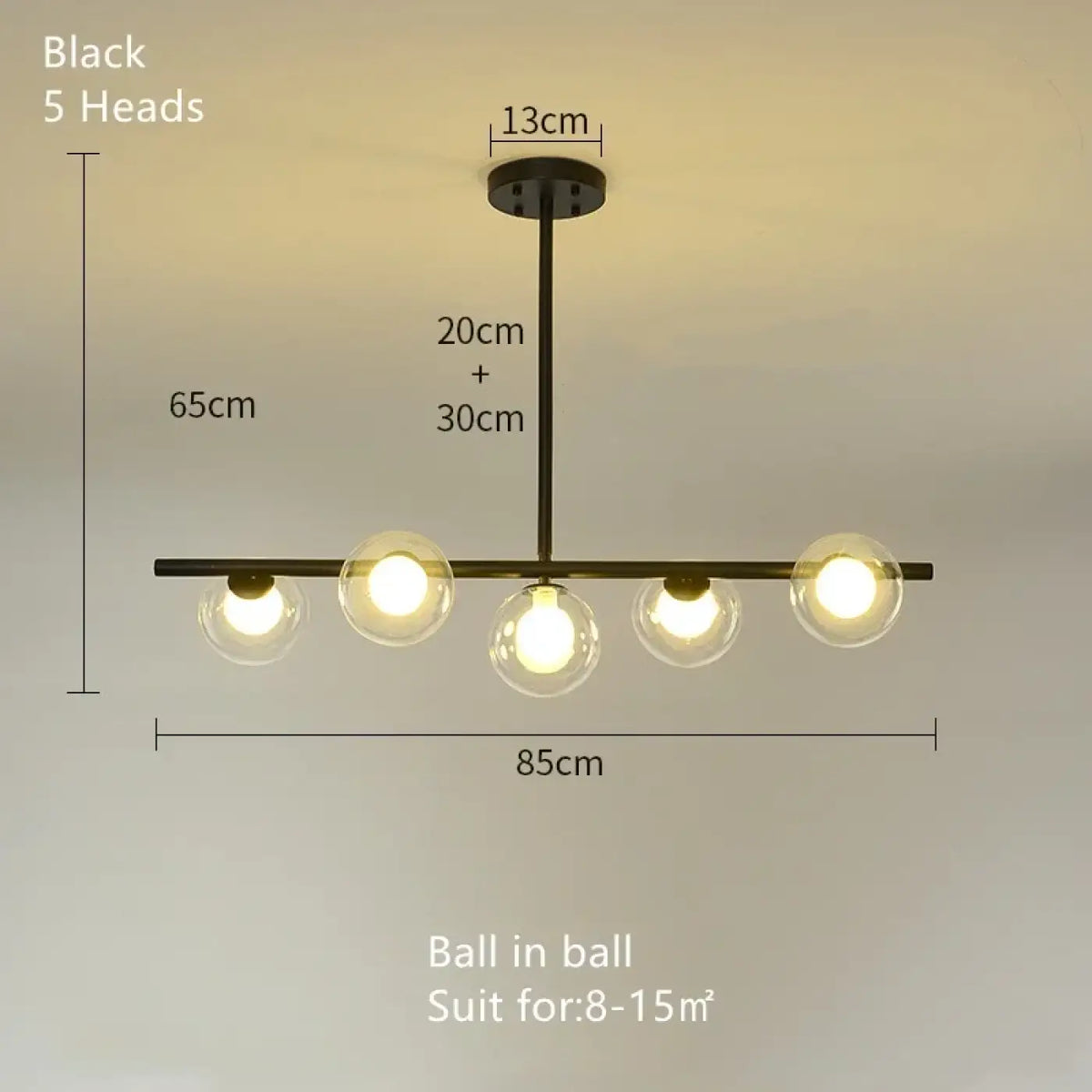 Pendelleuchte Minimalistisch Schwarz aus Opalglas