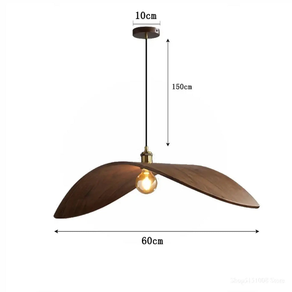Pendelleuchte aus Holz Form Flügel