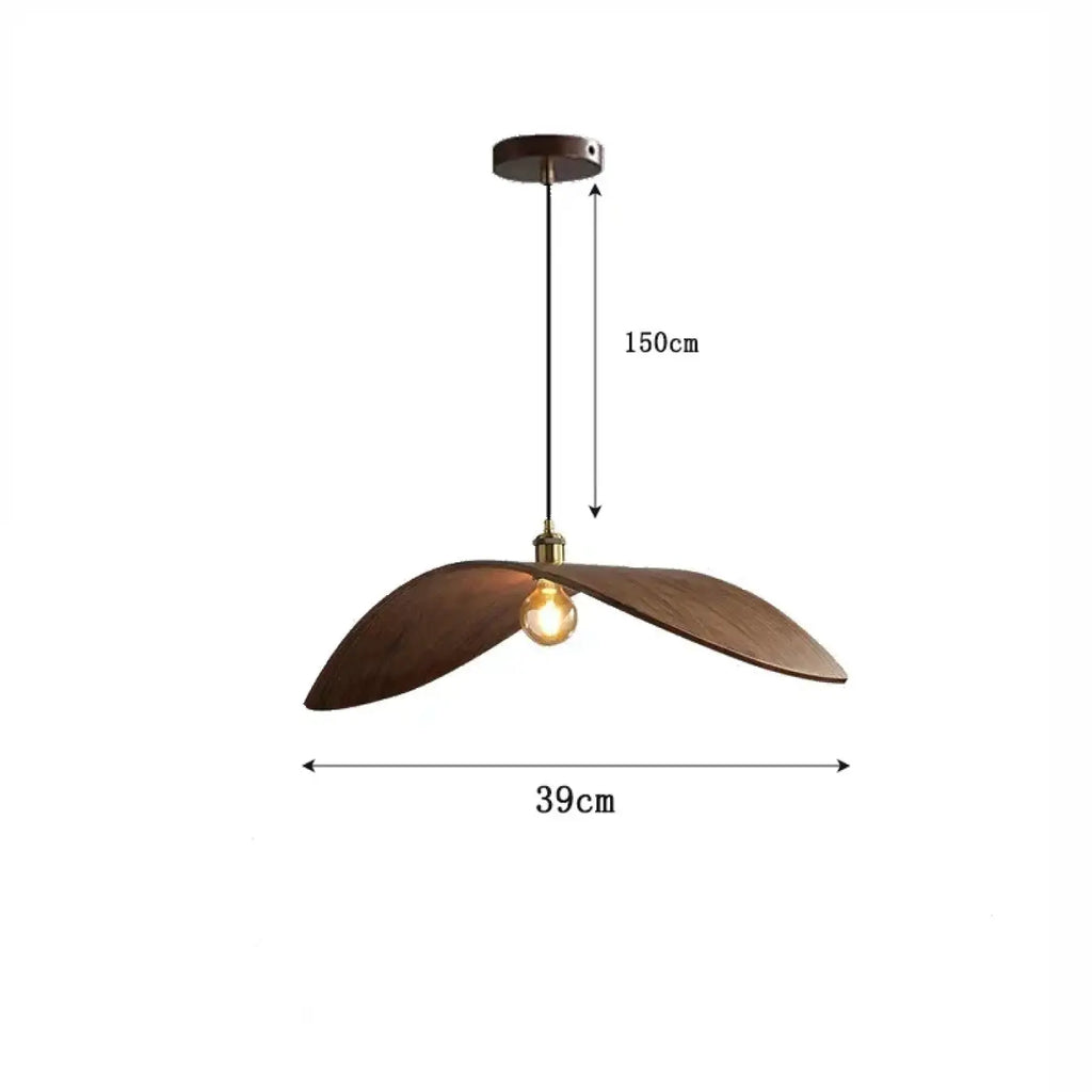 Pendelleuchte aus Holz Form Flügel