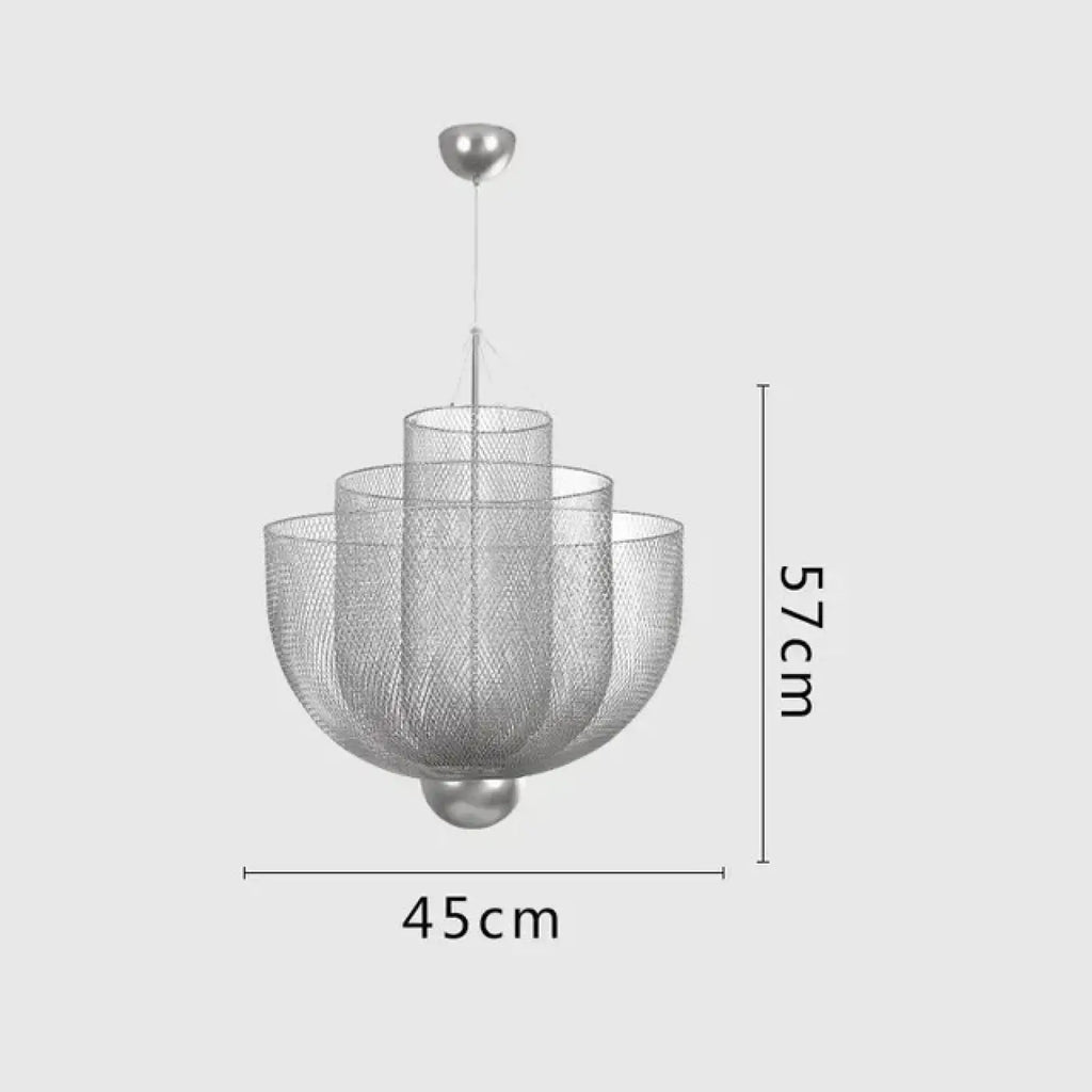 Pendelleuchte Skulptural aus Metall Silber