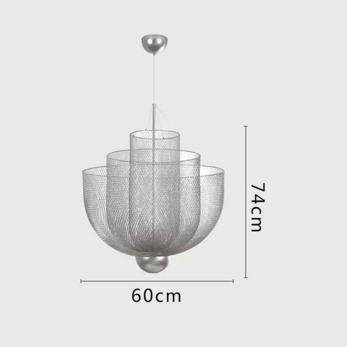 Pendelleuchte Skulptural aus Metall Silber