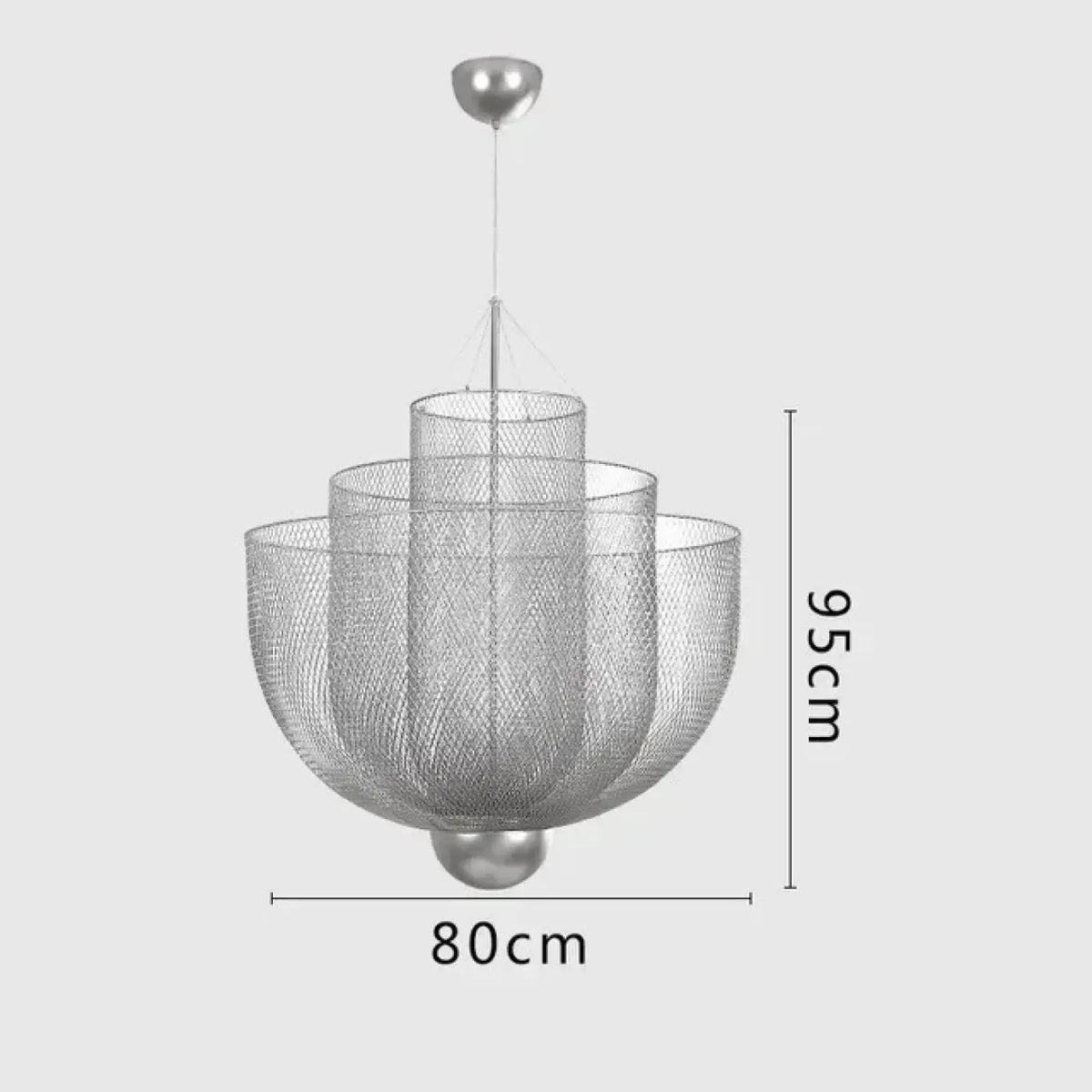 Pendelleuchte Skulptural aus Metall Silber