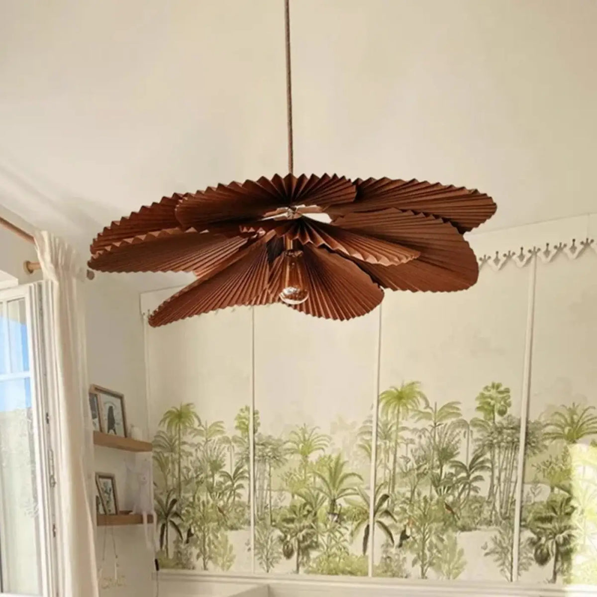 Pendelleuchte Blume mit Blütenblättern Plissiert