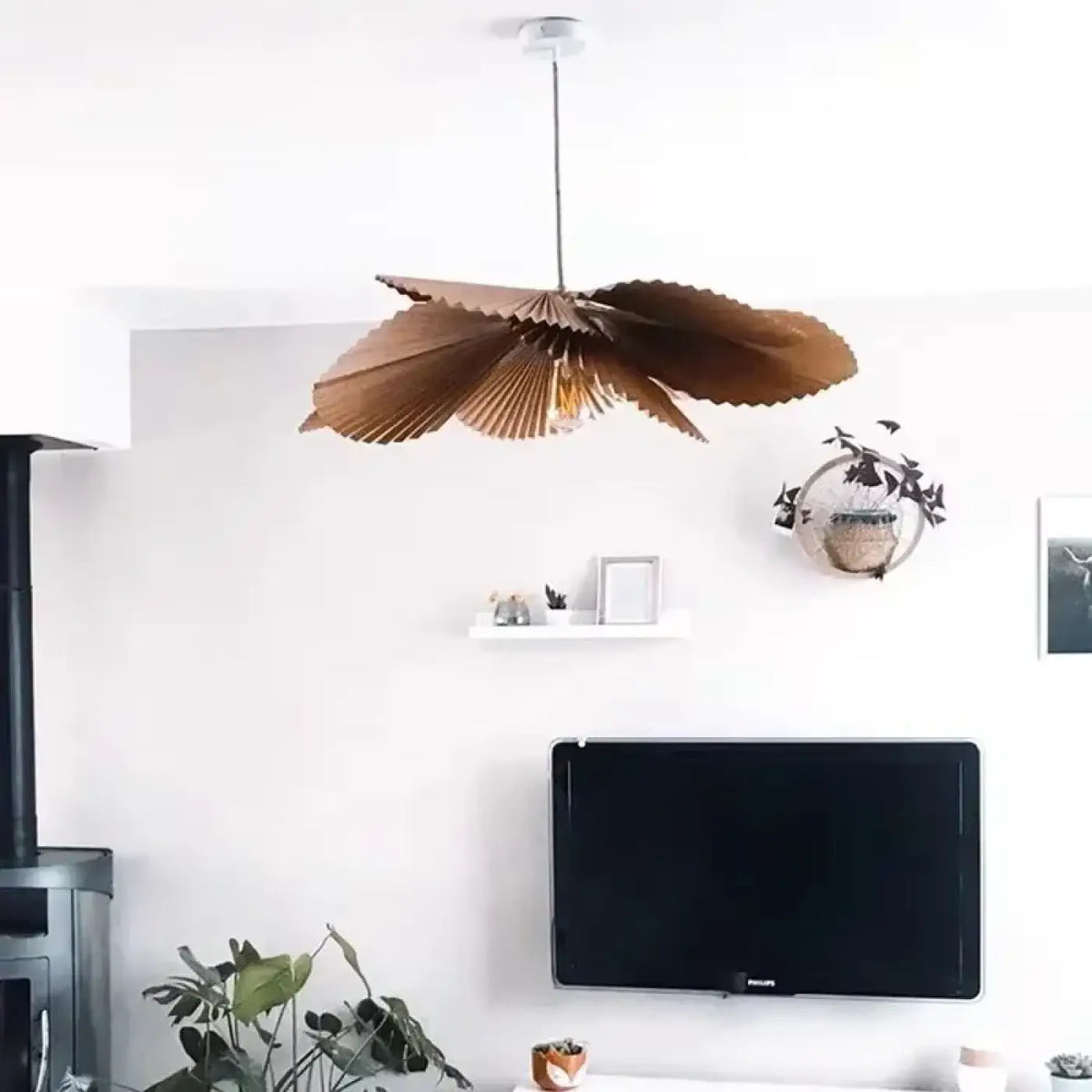 Pendelleuchte Blume mit Blütenblättern Plissiert