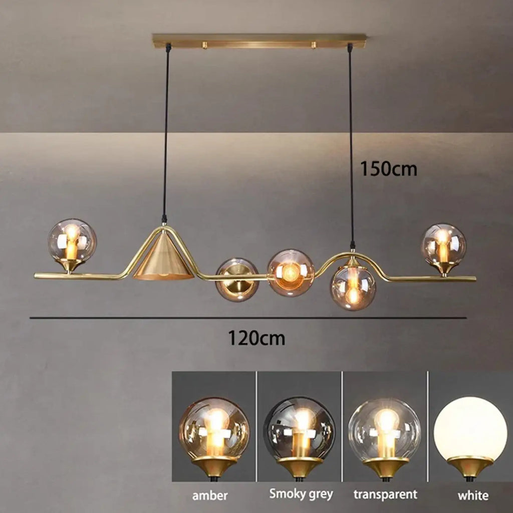 Pendelleuchte Originell mit Kugeln aus Rauchglas