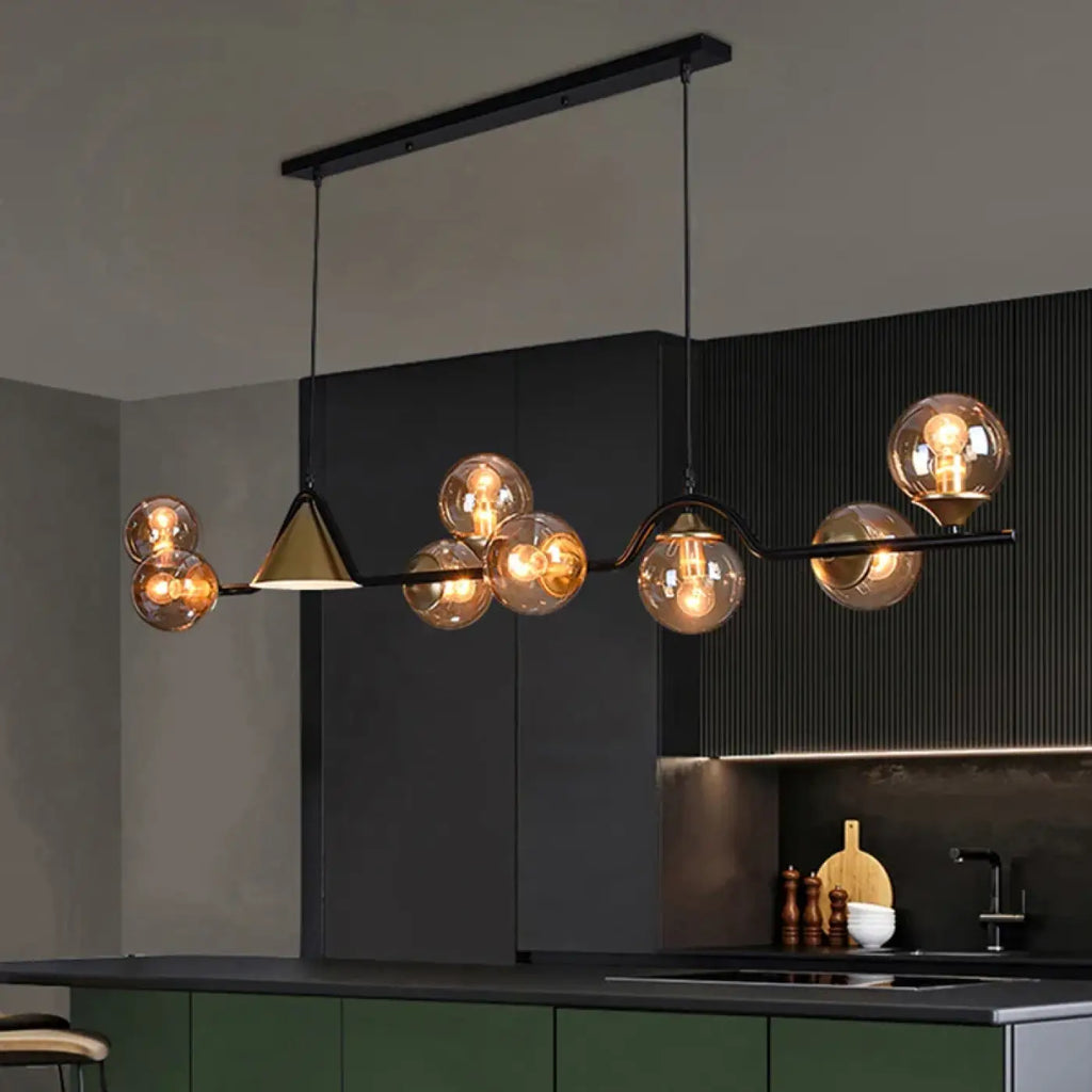 Pendelleuchte Originell mit Kugeln aus Rauchglas