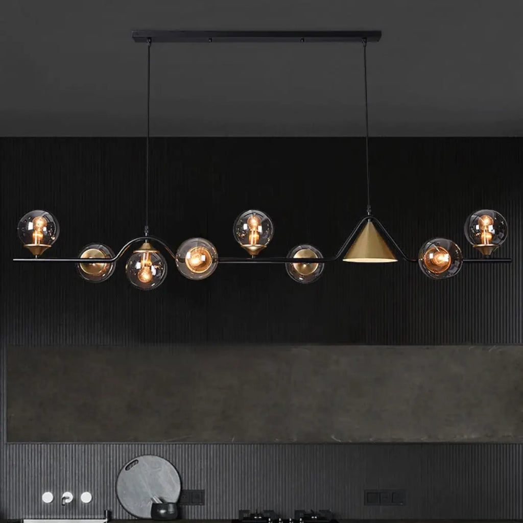 Pendelleuchte Originell mit Kugeln aus Rauchglas