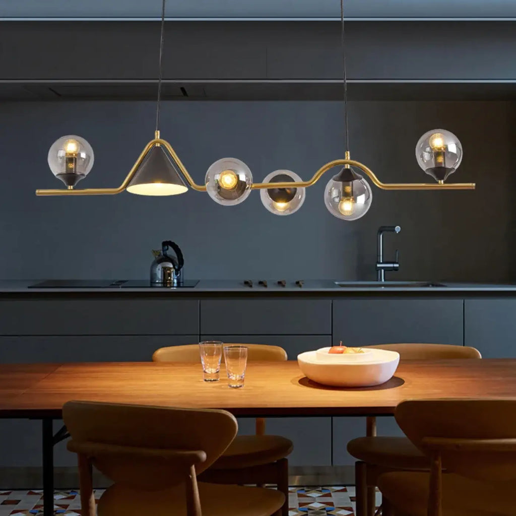 Pendelleuchte Originell mit Kugeln aus Rauchglas