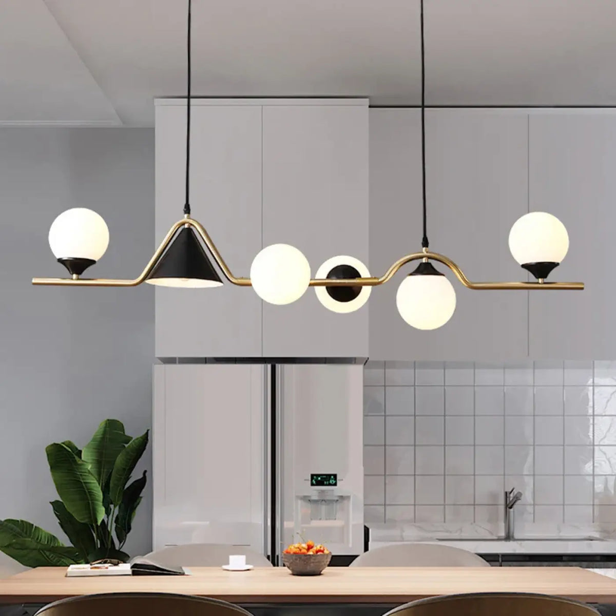 Pendelleuchte Originell mit Kugeln aus Rauchglas