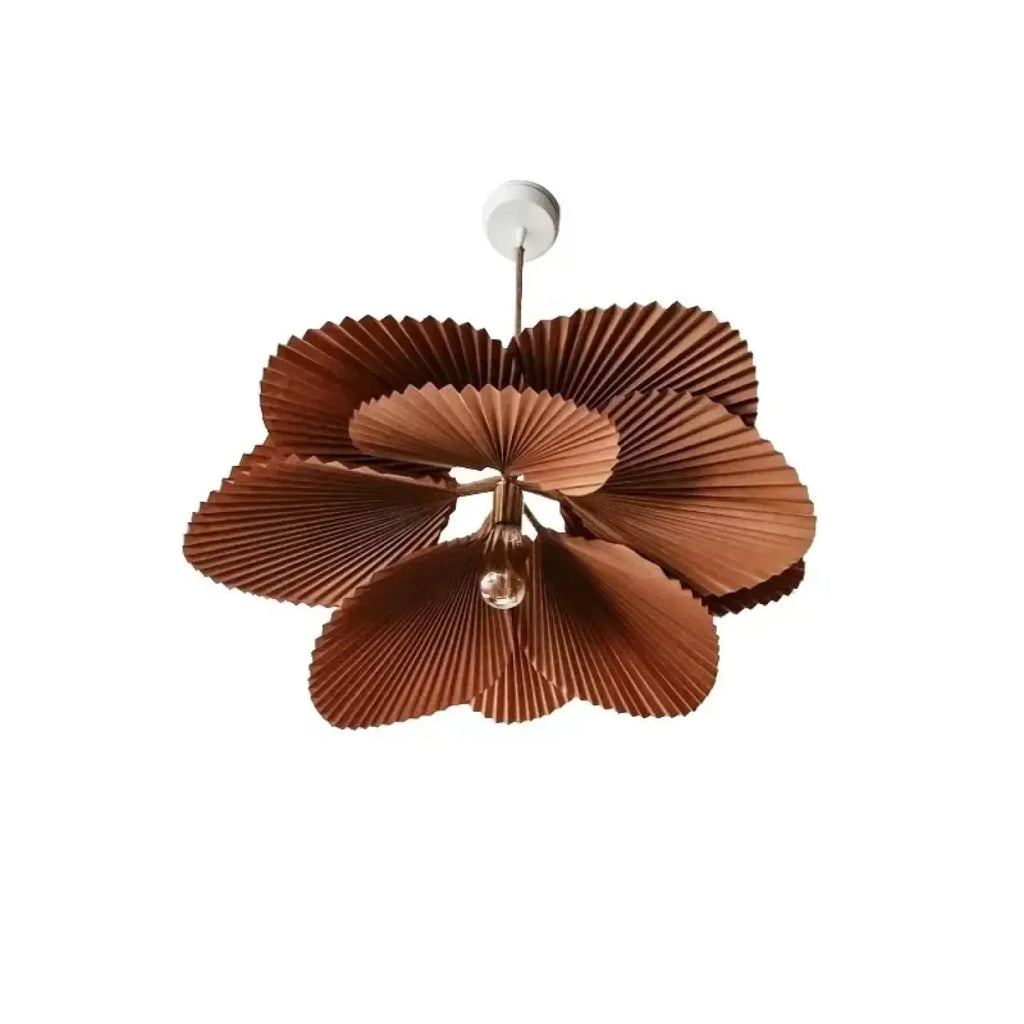 Pendelleuchte aus Papier Braun Boho Schick