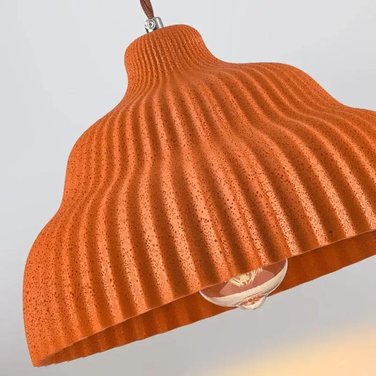 Pendelleuchte Plissiert Terrakotta Warm