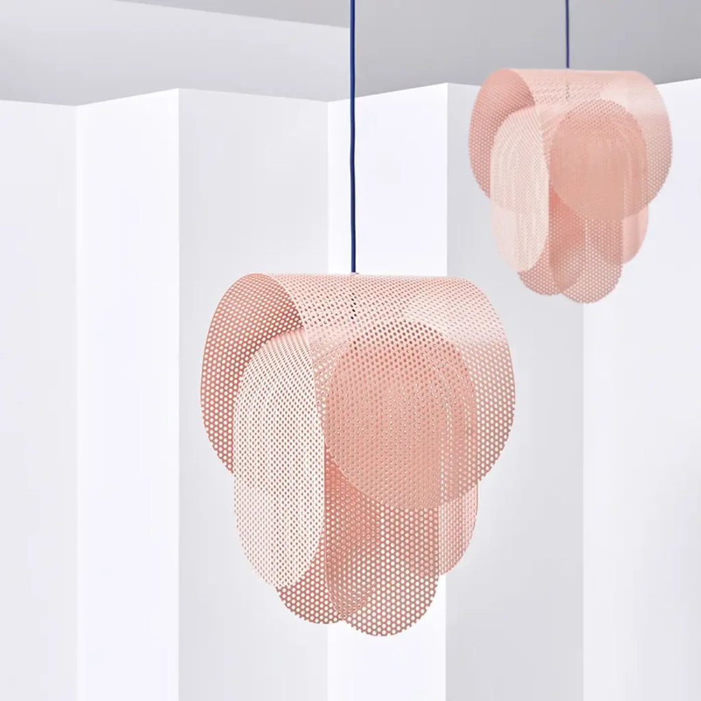 Pendelleuchte Rosa Effekt Drahtgitter Design