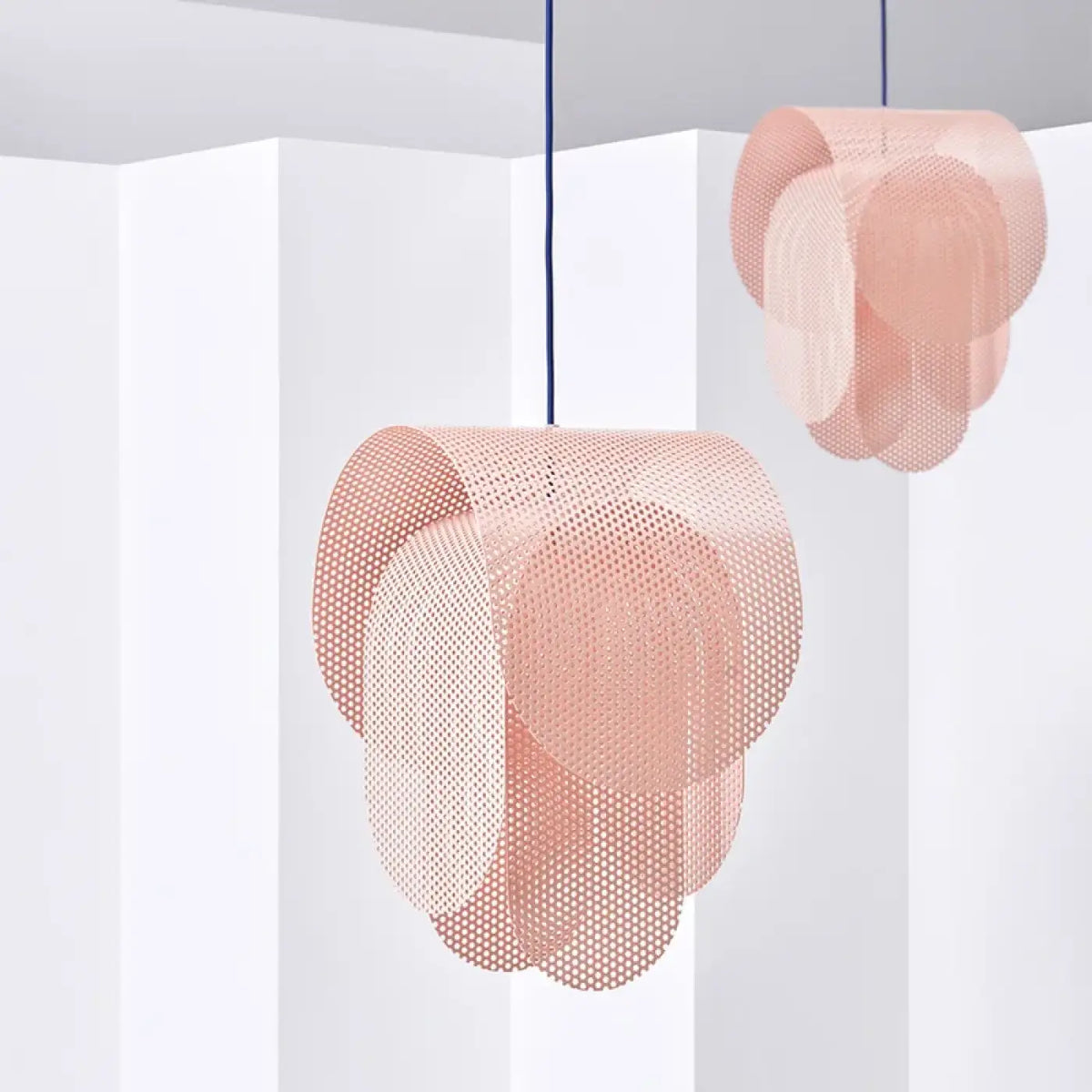 Pendelleuchte Rosa Effekt Drahtgitter Design
