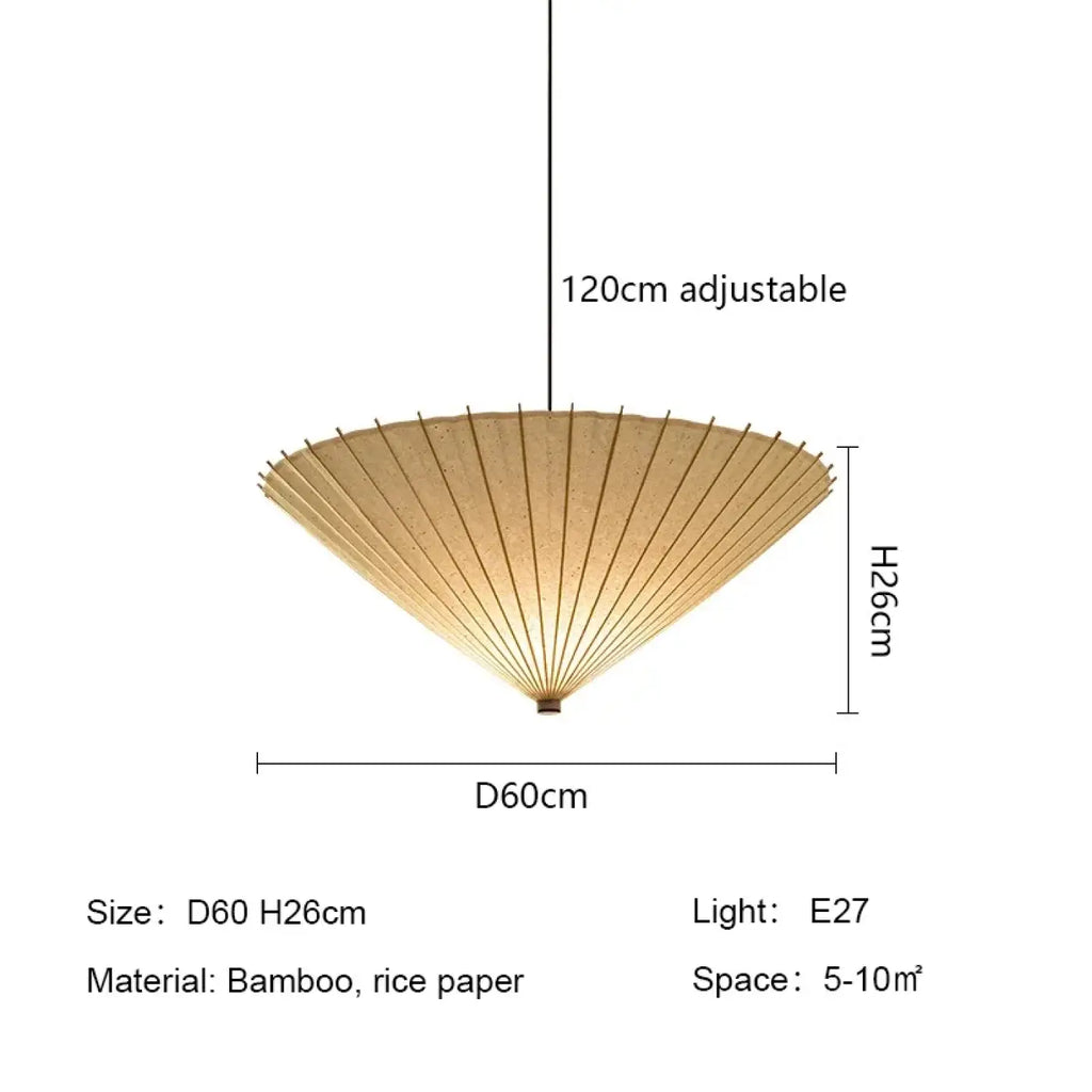 Pendelleuchte Japanisch aus Papier Natur