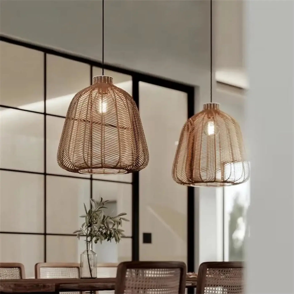 Pendelleuchte Gewebt aus Rattan für Badezimmer