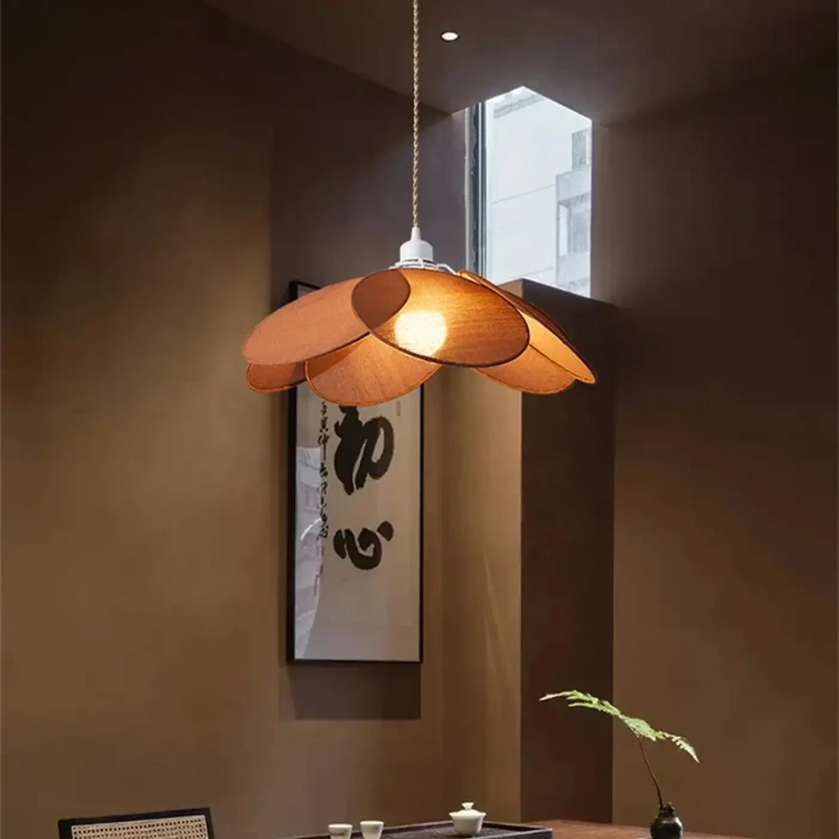 Pendelleuchte Blume aus Stoff Stil Modern