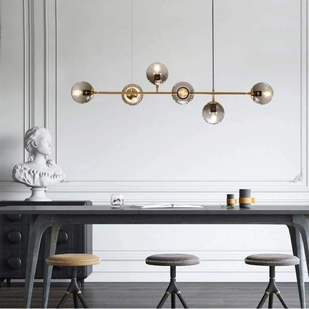 Pendelleuchte aus Glas und Messing Stil Art Déco
