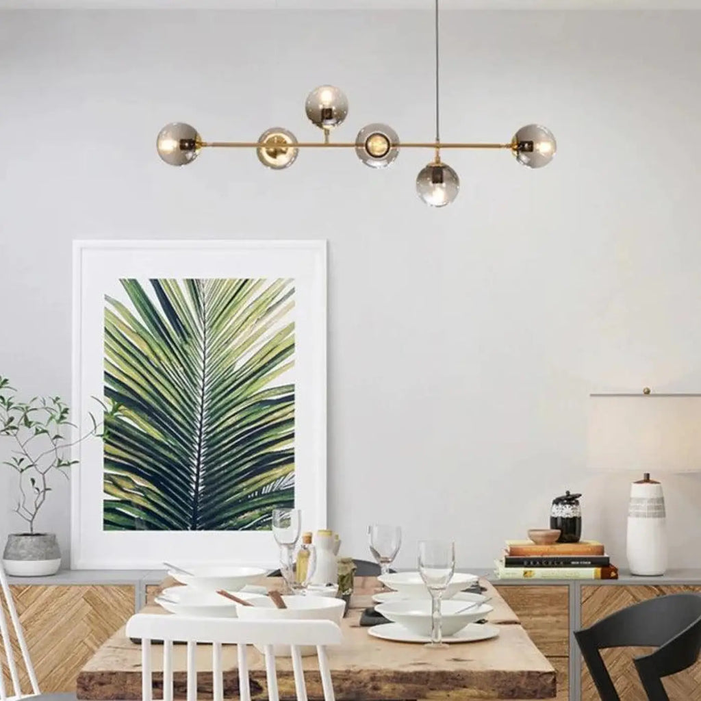 Pendelleuchte aus Glas und Messing Stil Art Déco