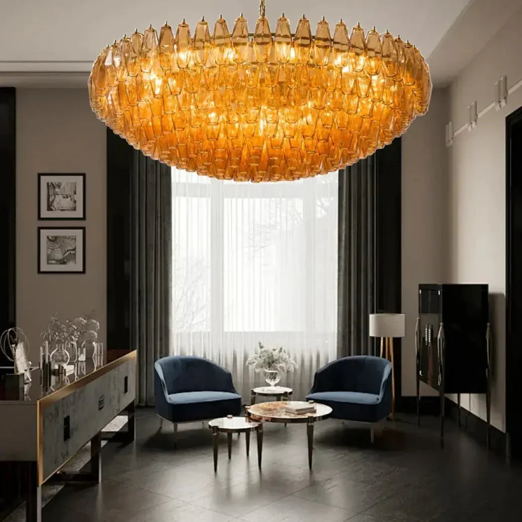 Pendelleuchte aus Glas Skulptural für Innen Modern