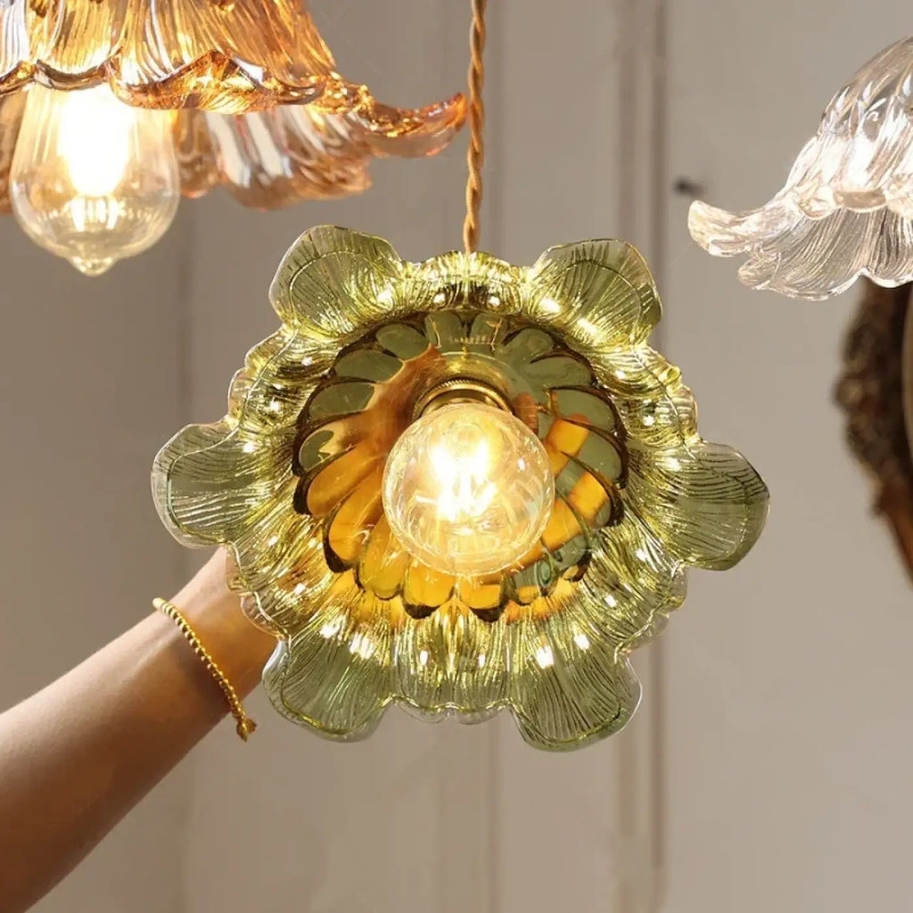 Pendelleuchte Glas Transparent Vintage