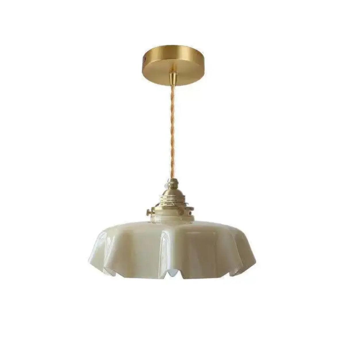 Pendelleuchte Creme aus Keramik Gewellt