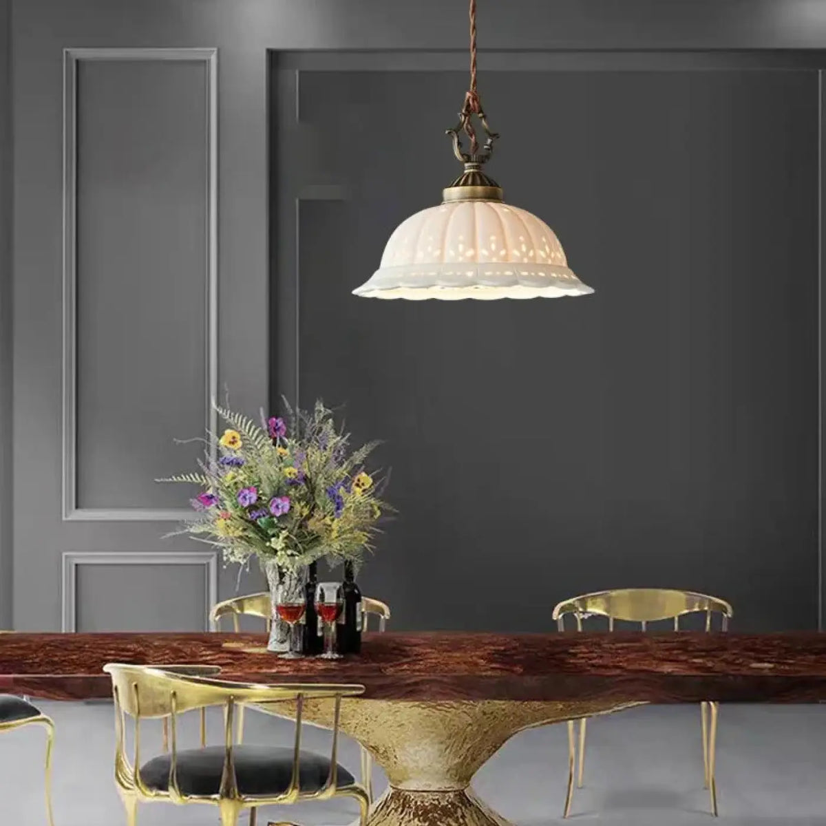 Pendelleuchte Glas Antik Vintage-Stil
