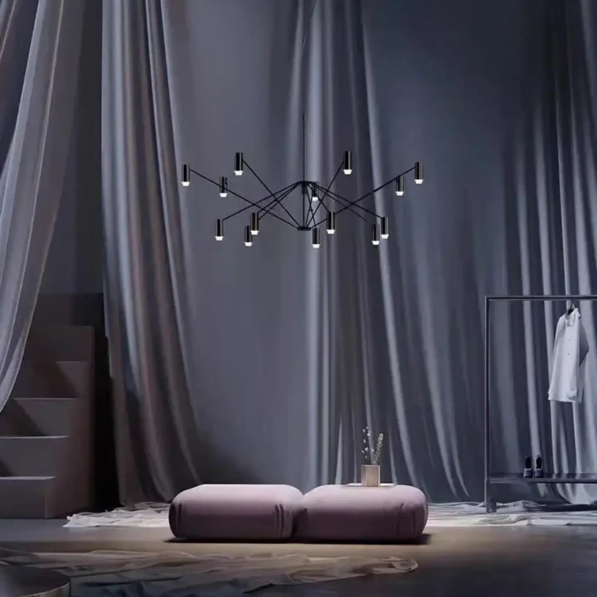 Pendelleuchte Mehrarmig mit Spots für Wohnzimmer