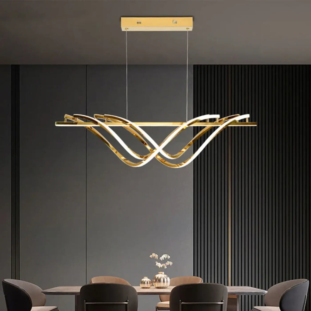 Pendelleuchte Gewellt Gold Design