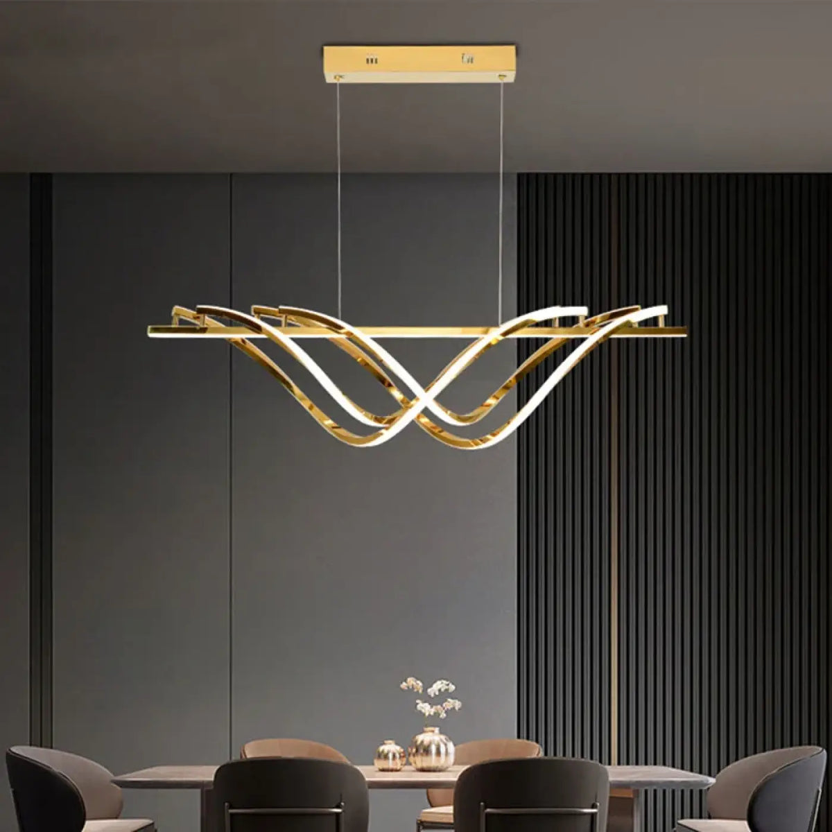 Pendelleuchte Gewellt Gold Design