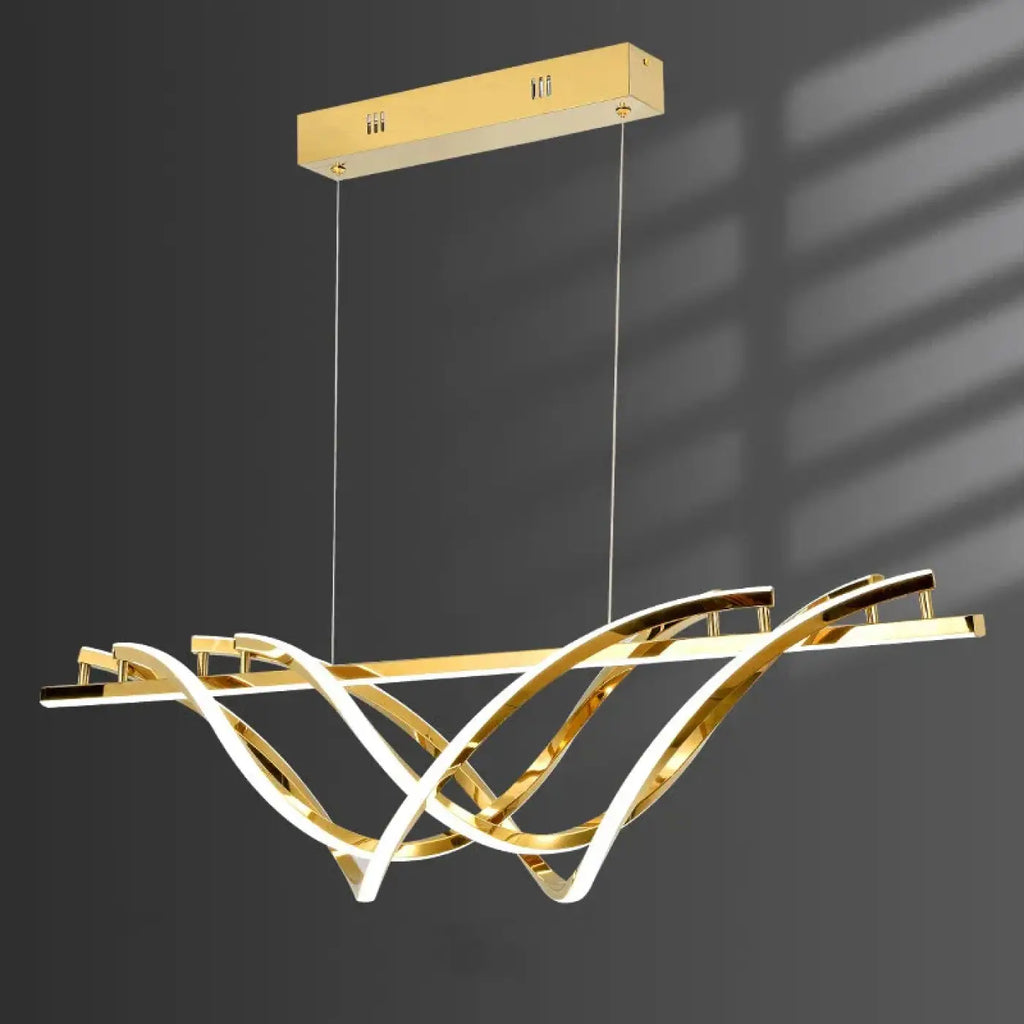 Pendelleuchte Gewellt Gold Design