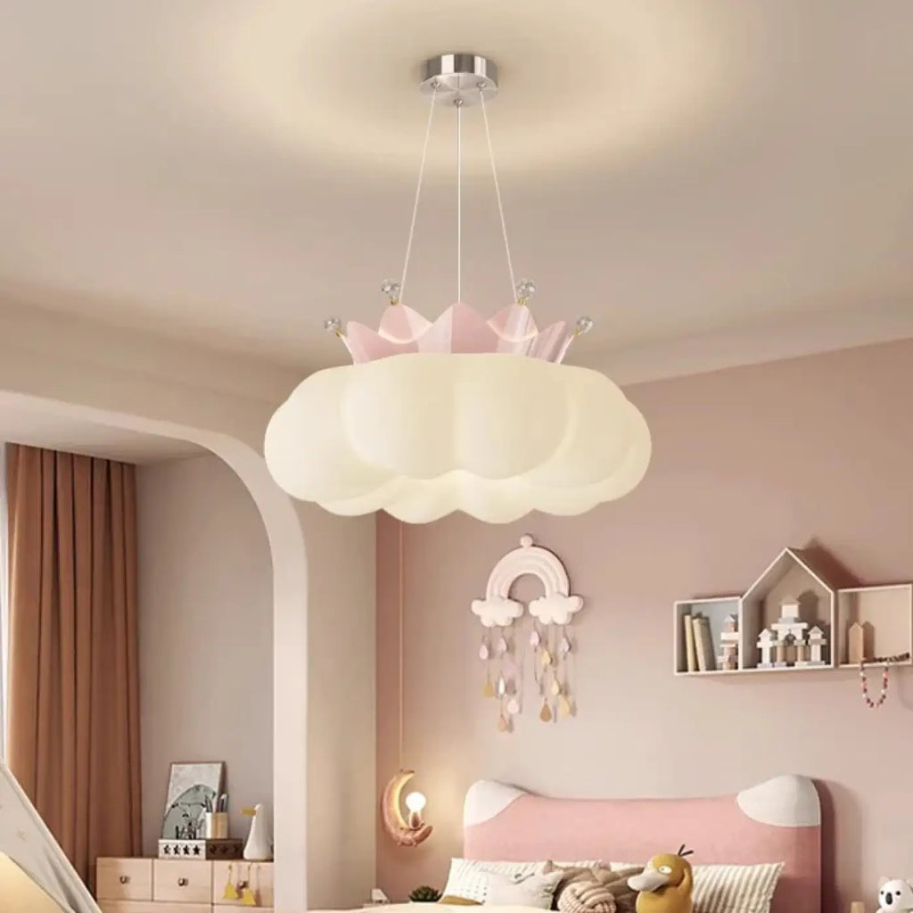 Pendelleuchte Wolke mit Krone für Schlafzimmer Kinder