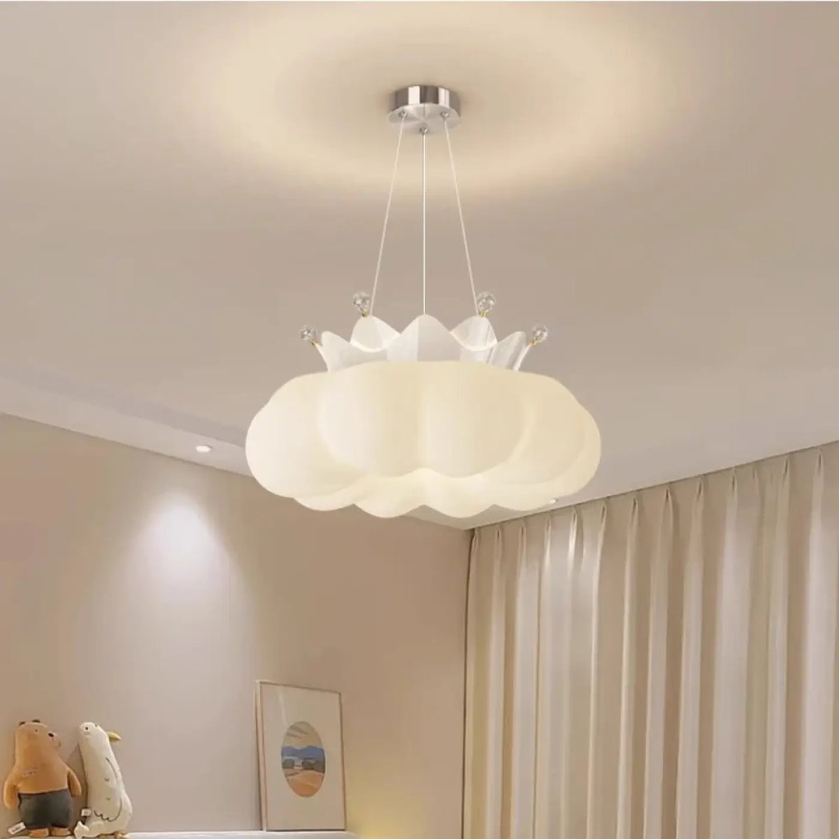 Pendelleuchte Wolke mit Krone für Schlafzimmer Kinder