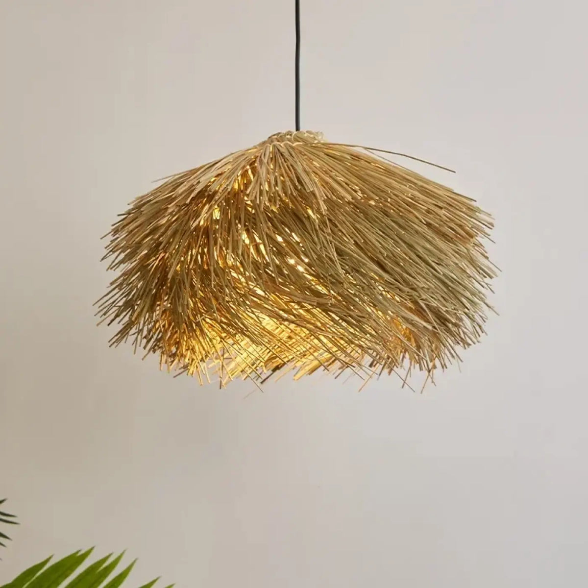 Pendelleuchte aus Stroh Natur Boho-Stil Schick