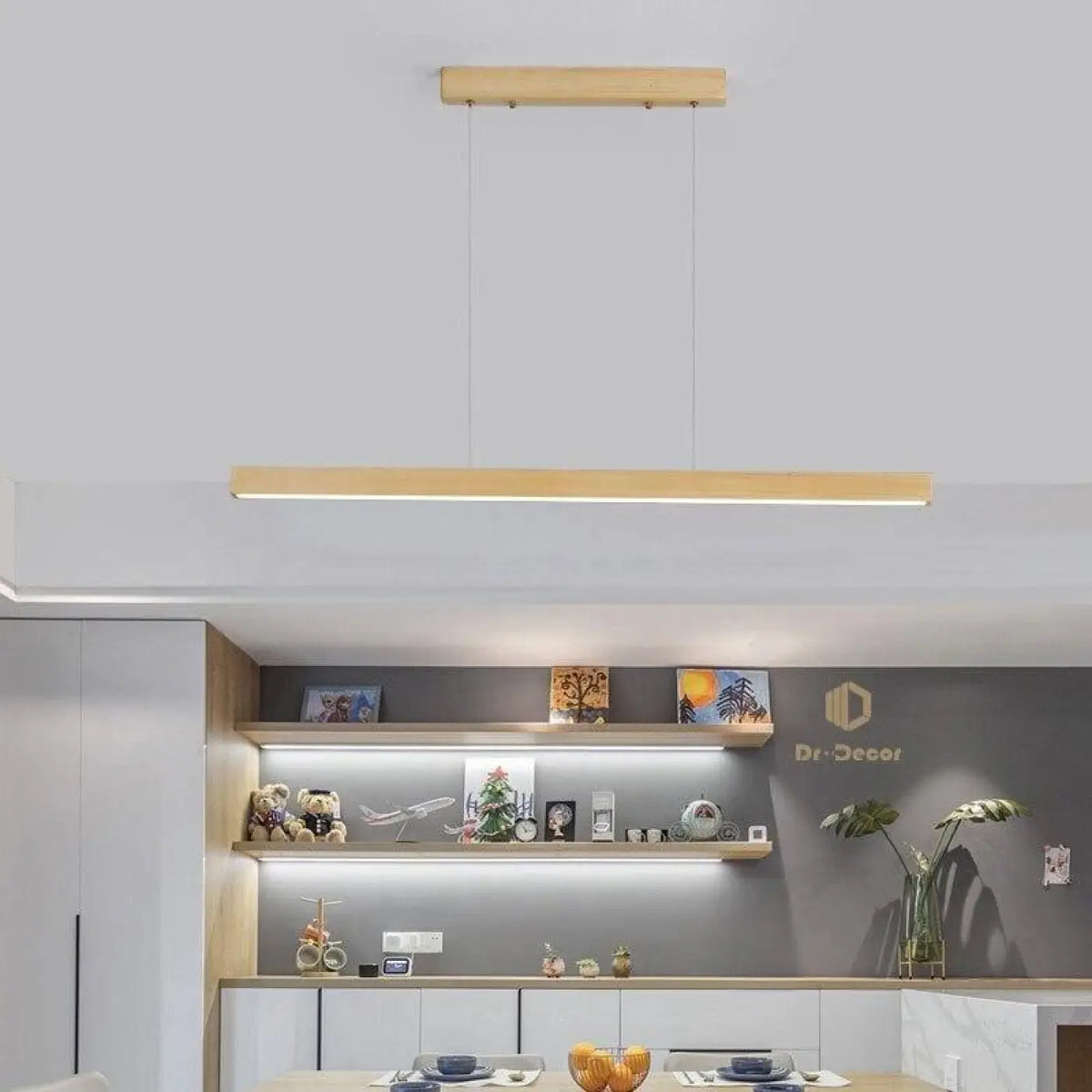 Pendelleuchte aus Holz für Esszimmer