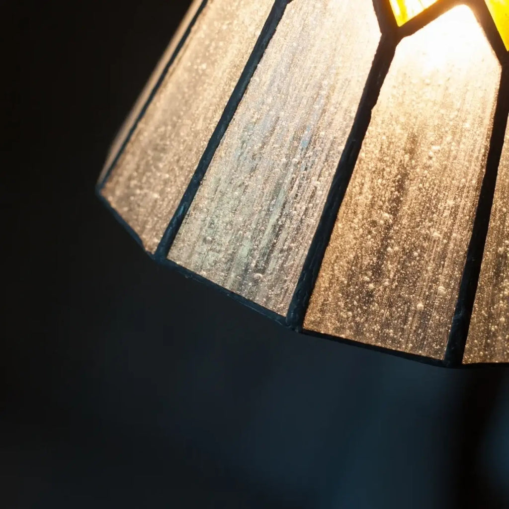Pendelleuchte Glas Art Déco und Kupfer